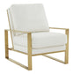 LeisureMod Jefferson Leather Modern Design Accent Armchair With Elegant Gold Frame | Armchairs | Modishstore - 30