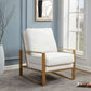 LeisureMod Jefferson Leather Modern Design Accent Armchair With Elegant Gold Frame | Armchairs | Modishstore - 26