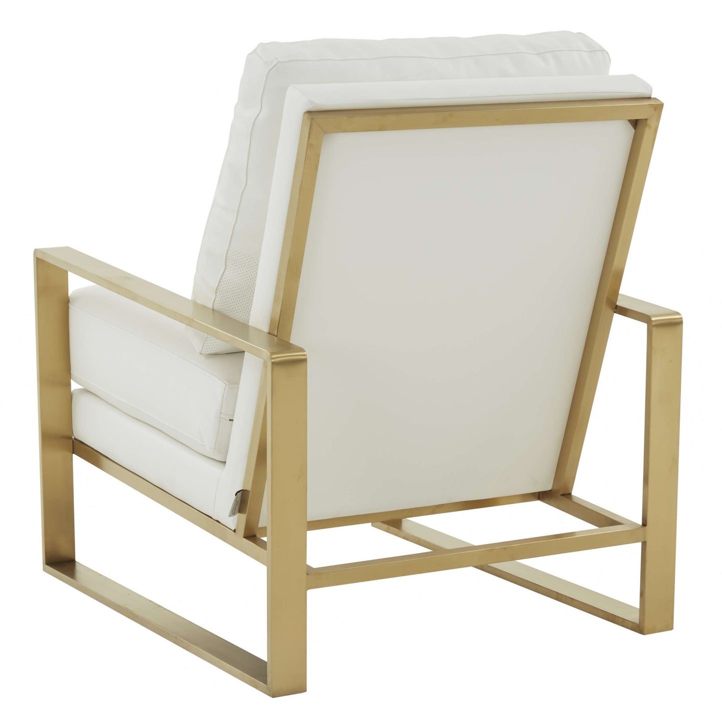 LeisureMod Jefferson Leather Modern Design Accent Armchair With Elegant Gold Frame | Armchairs | Modishstore - 28