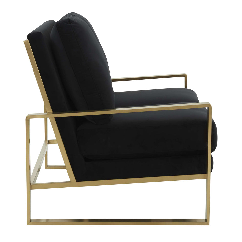 Leisuremod Jefferson Contemporary Modern Velvet Loveseat With Gold Frame | Loveseats | Modishstore - 10