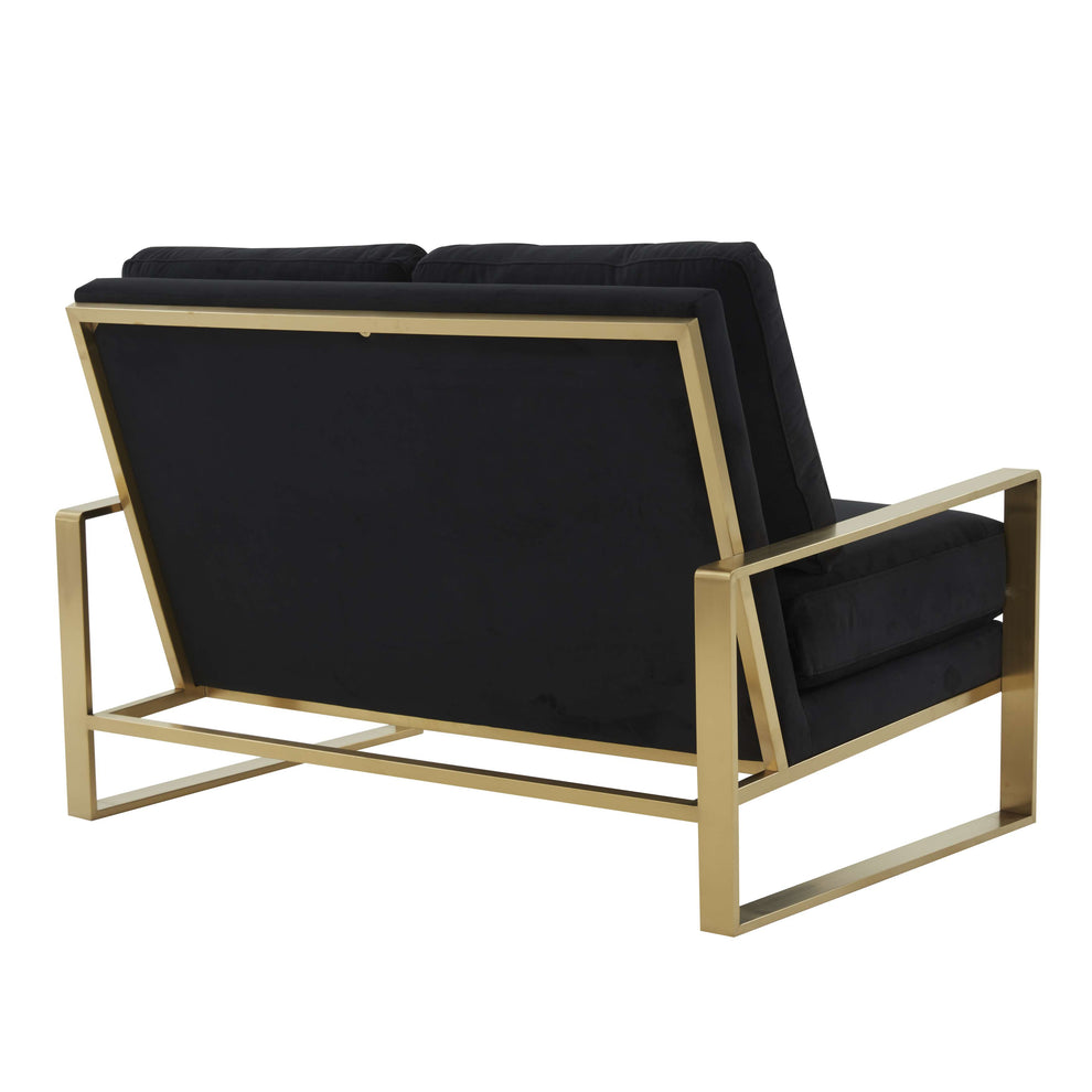 Leisuremod Jefferson Contemporary Modern Velvet Loveseat With Gold Frame | Loveseats | Modishstore - 9