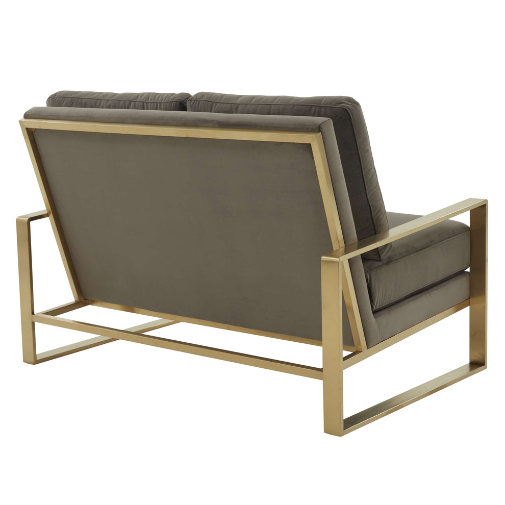 Leisuremod Jefferson Contemporary Modern Velvet Loveseat With Gold Frame | Loveseats | Modishstore - 15