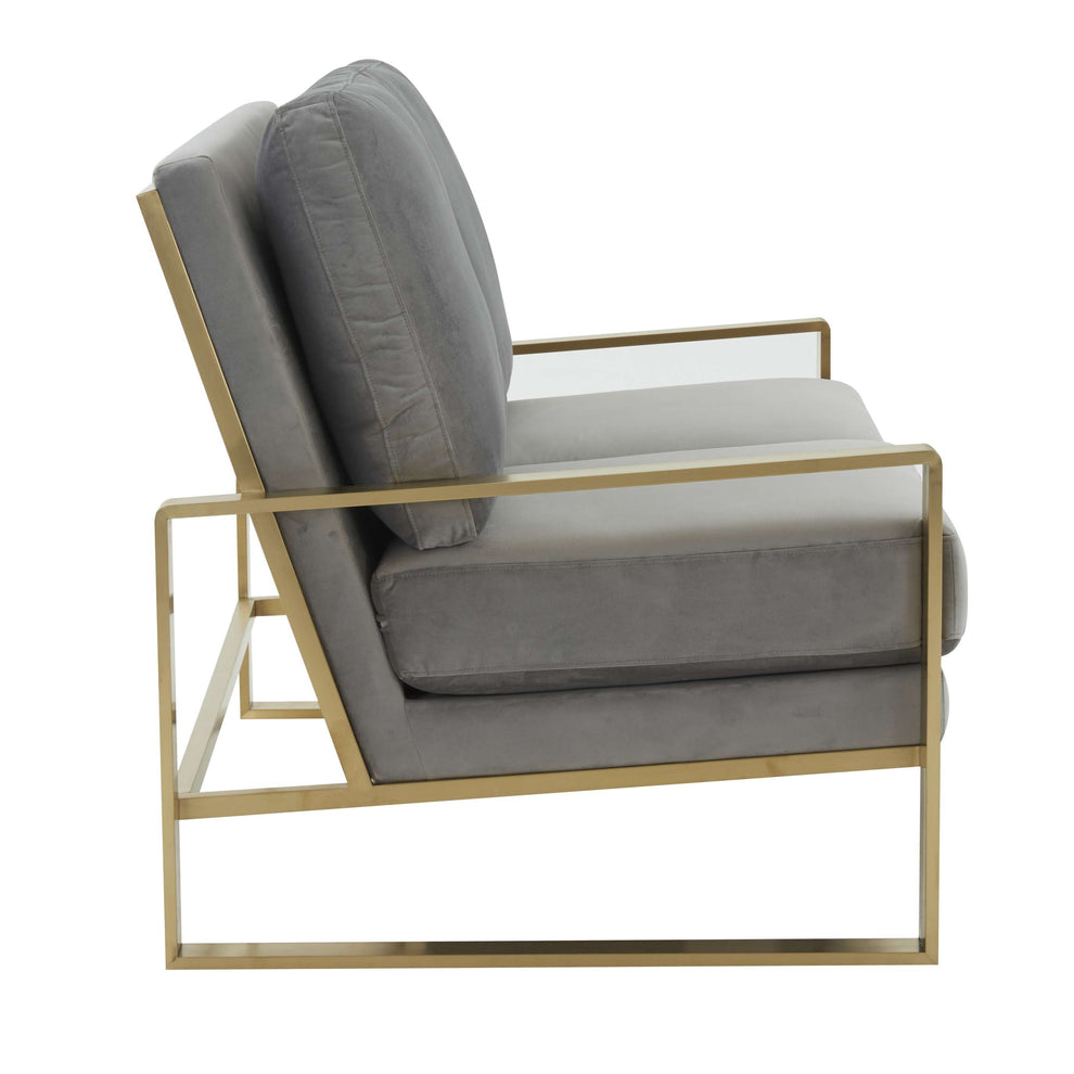Leisuremod Jefferson Contemporary Modern Velvet Loveseat With Gold Frame | Loveseats | Modishstore - 23