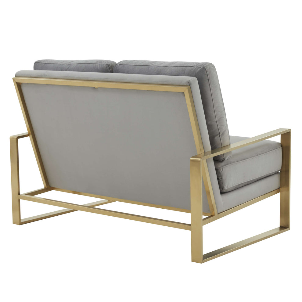 Leisuremod Jefferson Contemporary Modern Velvet Loveseat With Gold Frame | Loveseats | Modishstore - 22