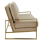 LeisureMod Jefferson Contemporary Modern Design Velvet Sofa With Gold Frame. | Sofas | Modishstore - 5