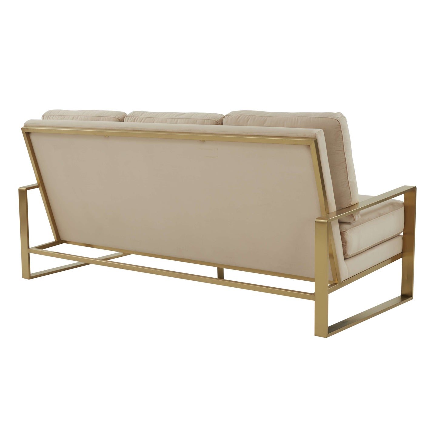 LeisureMod Jefferson Contemporary Modern Design Velvet Sofa With Gold Frame. | Sofas | Modishstore - 4