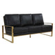 LeisureMod Jefferson Modern Design Leather Sofa With Gold Frame | Sofas | Modishstore - 2