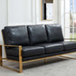 LeisureMod Jefferson Modern Design Leather Sofa With Gold Frame | Sofas | Modishstore