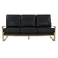 LeisureMod Jefferson Modern Design Leather Sofa With Gold Frame | Sofas | Modishstore - 6