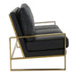 LeisureMod Jefferson Modern Design Leather Sofa With Gold Frame | Sofas | Modishstore - 5