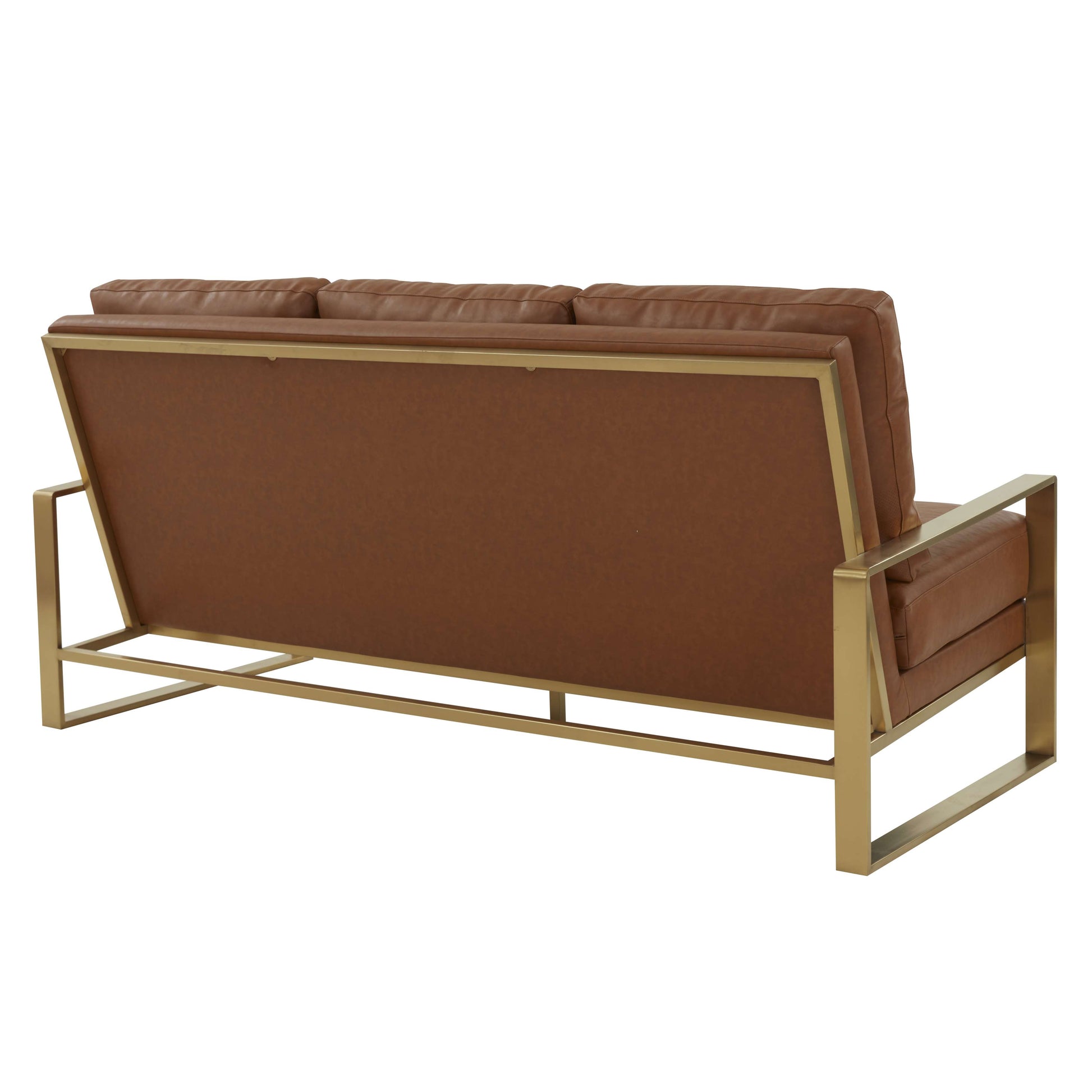 LeisureMod Jefferson Modern Design Leather Sofa With Gold Frame | Sofas | Modishstore - 11