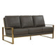 LeisureMod Jefferson Modern Design Leather Sofa With Gold Frame | Sofas | Modishstore - 16
