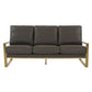 LeisureMod Jefferson Modern Design Leather Sofa With Gold Frame | Sofas | Modishstore - 20