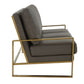 LeisureMod Jefferson Modern Design Leather Sofa With Gold Frame | Sofas | Modishstore - 19