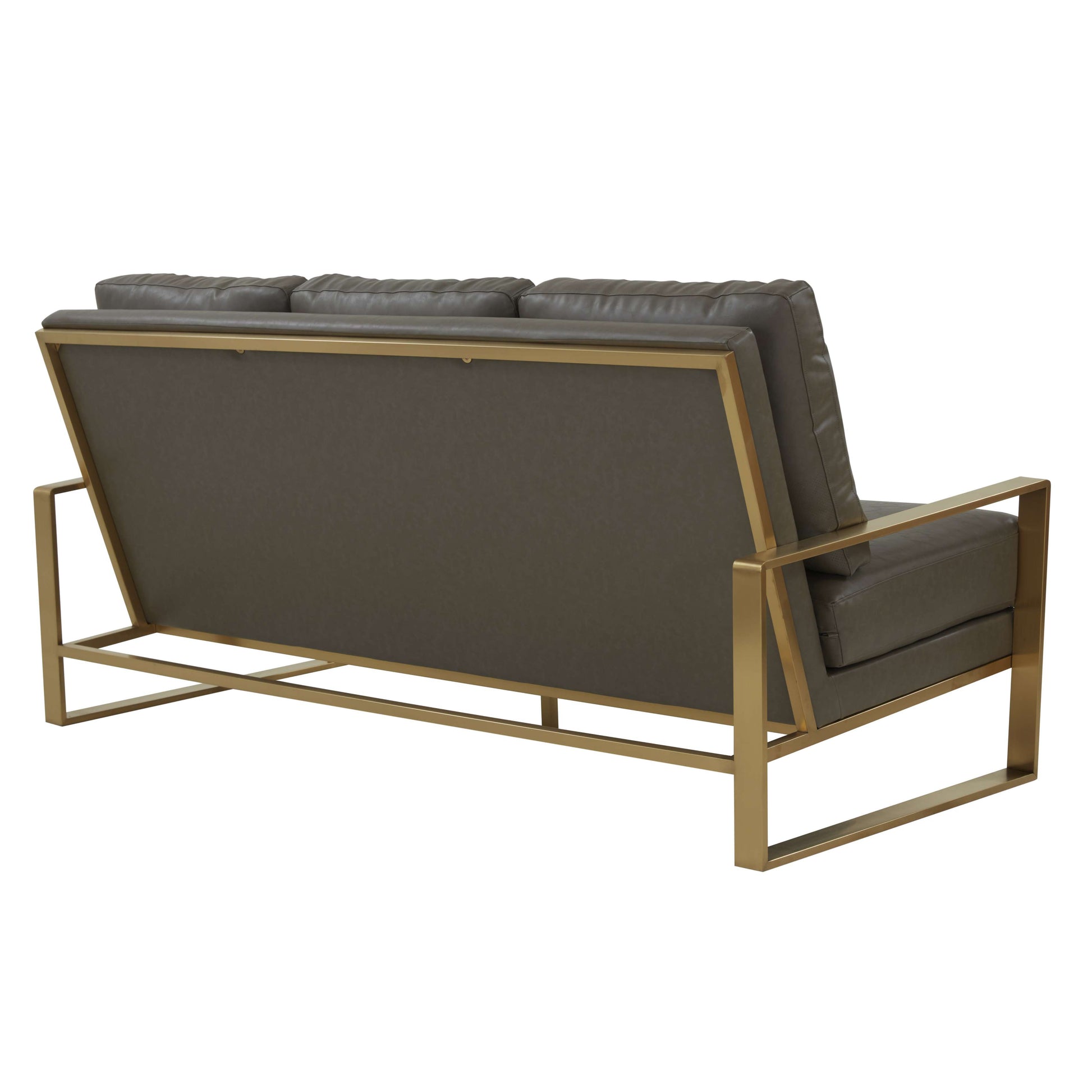 LeisureMod Jefferson Modern Design Leather Sofa With Gold Frame | Sofas | Modishstore - 18