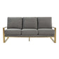 LeisureMod Jefferson Contemporary Modern Design Velvet Sofa With Gold Frame. | Sofas | Modishstore - 27