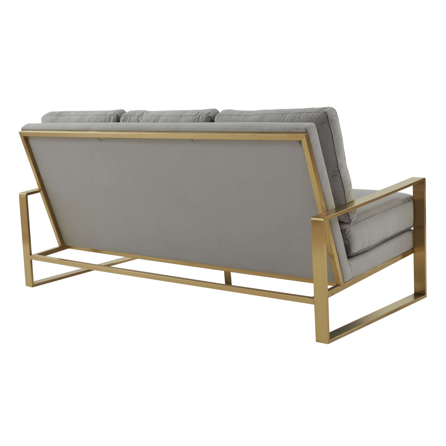 LeisureMod Jefferson Contemporary Modern Design Velvet Sofa With Gold Frame. | Sofas | Modishstore - 24