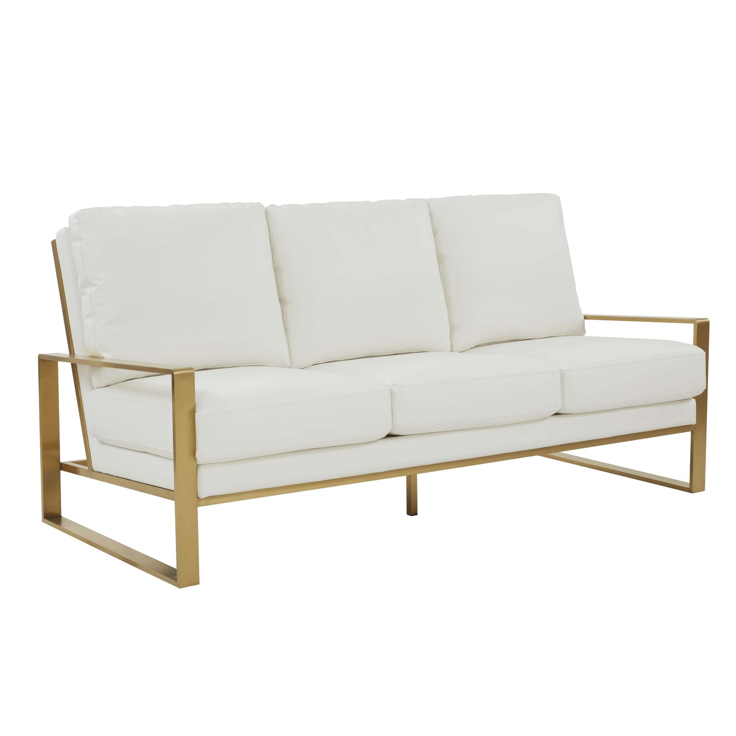 LeisureMod Jefferson Modern Design Leather Sofa With Gold Frame | Sofas | Modishstore - 23