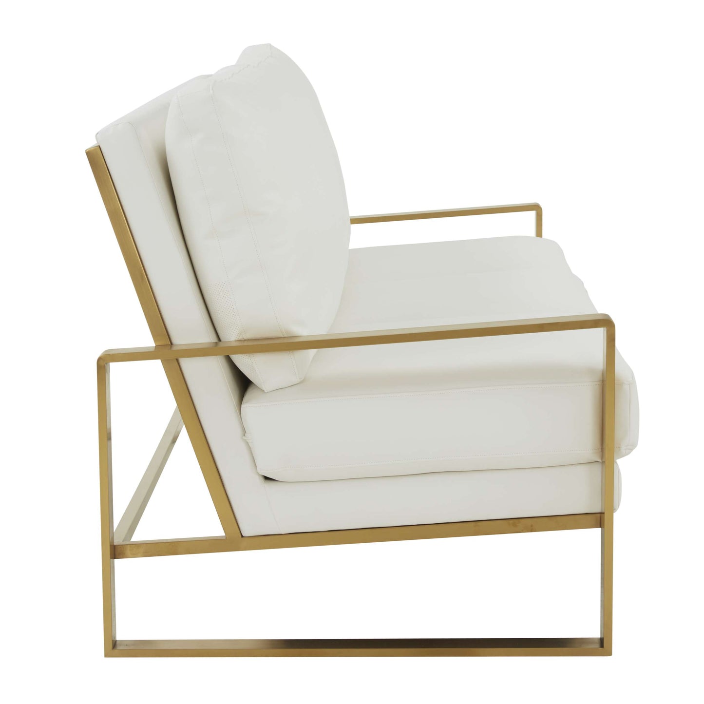 LeisureMod Jefferson Modern Design Leather Sofa With Gold Frame | Sofas | Modishstore - 27