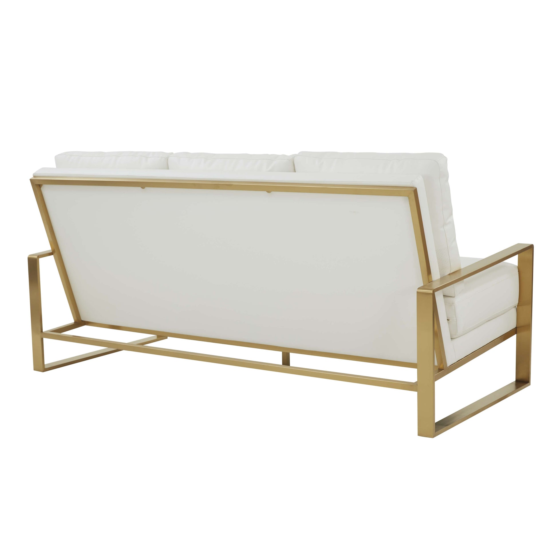 LeisureMod Jefferson Modern Design Leather Sofa With Gold Frame | Sofas | Modishstore - 26