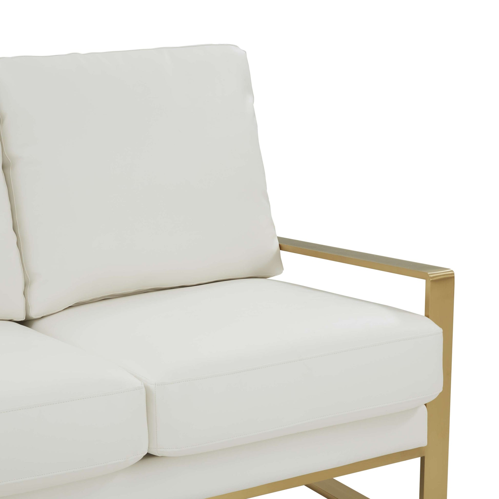 LeisureMod Jefferson Modern Design Leather Sofa With Gold Frame | Sofas | Modishstore - 28