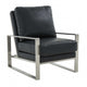 LeisureMod Jefferson Leather Modern Design Accent Armchair With Elegant Silver Frame | Armchairs | Modishstore - 5