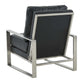 LeisureMod Jefferson Leather Modern Design Accent Armchair With Elegant Silver Frame | Armchairs | Modishstore - 3
