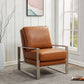 LeisureMod Jefferson Leather Modern Design Accent Armchair With Elegant Silver Frame | Armchairs | Modishstore - 8