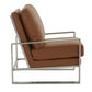 LeisureMod Jefferson Leather Modern Design Accent Armchair With Elegant Silver Frame | Armchairs | Modishstore - 10