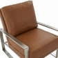 LeisureMod Jefferson Leather Modern Design Accent Armchair With Elegant Silver Frame | Armchairs | Modishstore - 13
