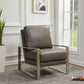 LeisureMod Jefferson Leather Modern Design Accent Armchair With Elegant Silver Frame | Armchairs | Modishstore - 14
