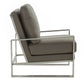 LeisureMod Jefferson Leather Modern Design Accent Armchair With Elegant Silver Frame | Armchairs | Modishstore - 16