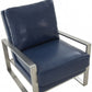 LeisureMod Jefferson Leather Modern Design Accent Armchair With Elegant Silver Frame | Armchairs | Modishstore - 25
