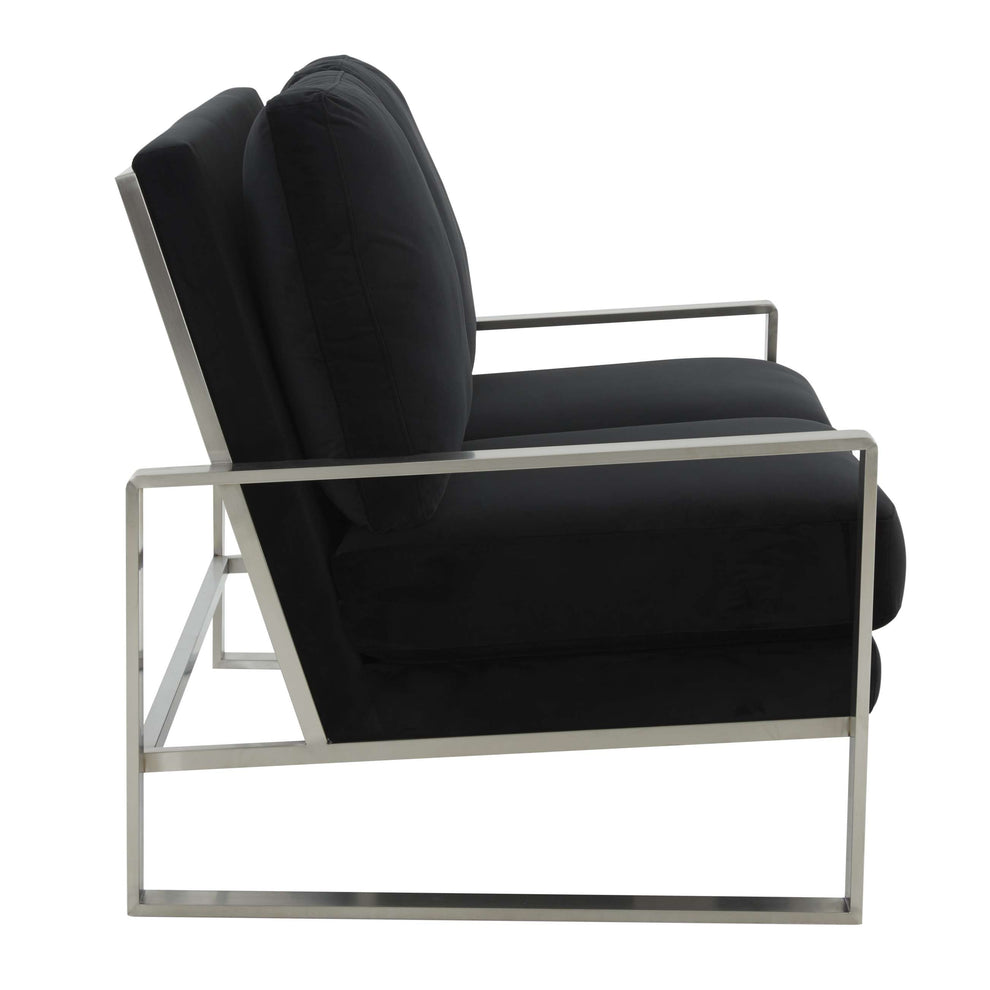 Leisuremod Jefferson Contemporary Modern Velvet Loveseat With Silver Frame | Loveseats | Modishstore - 10