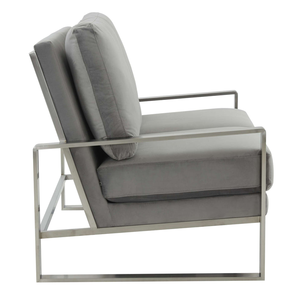 Leisuremod Jefferson Contemporary Modern Velvet Loveseat With Silver Frame | Loveseats | Modishstore - 22