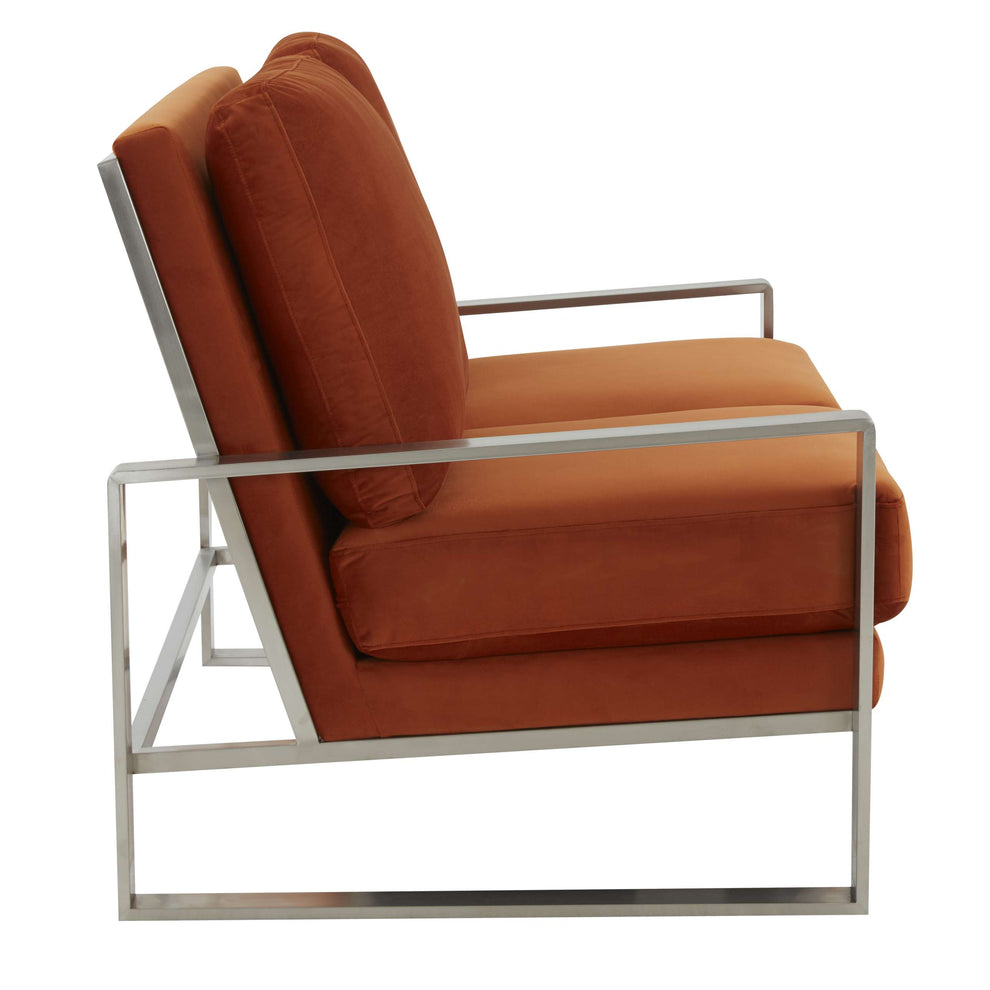Leisuremod Jefferson Contemporary Modern Velvet Loveseat With Silver Frame | Loveseats | Modishstore - 35