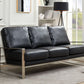 LeisureMod Jefferson Contemporary Modern Design Leather Sofa With Silver Frame | Sofas | Modishstore