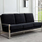 LeisureMod Jefferson Contemporary Modern Design Velvet Sofa With Silver Frame | Sofas | Modishstore - 8