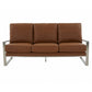 LeisureMod Jefferson Contemporary Modern Design Leather Sofa With Silver Frame | Sofas | Modishstore - 14