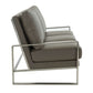 LeisureMod Jefferson Contemporary Modern Design Leather Sofa With Silver Frame | Sofas | Modishstore - 20