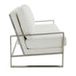 LeisureMod Jefferson Contemporary Modern Design Leather Sofa With Silver Frame | Sofas | Modishstore - 34