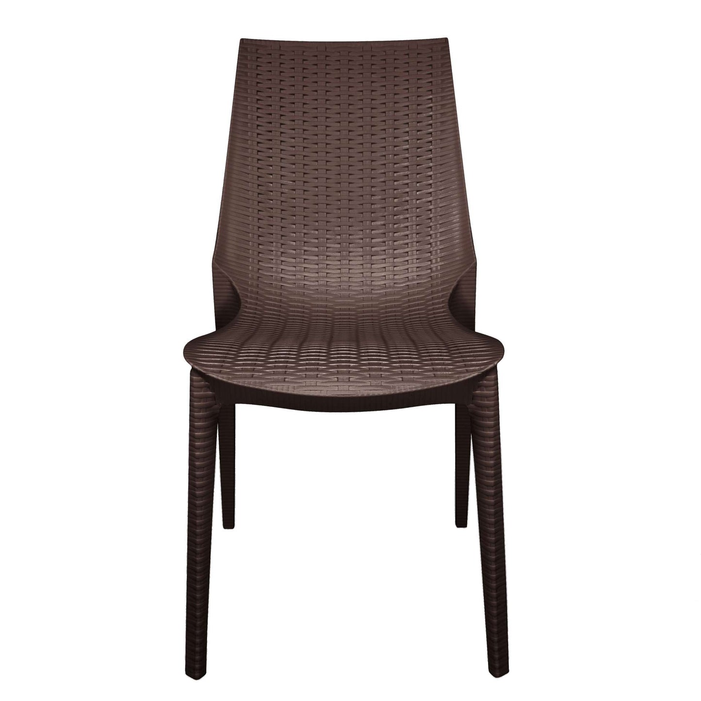 LeisureMod Kent Outdoor Patio Plastic Dining Chair - KC19BR | Outdoor Chairs | Modishstore - 2