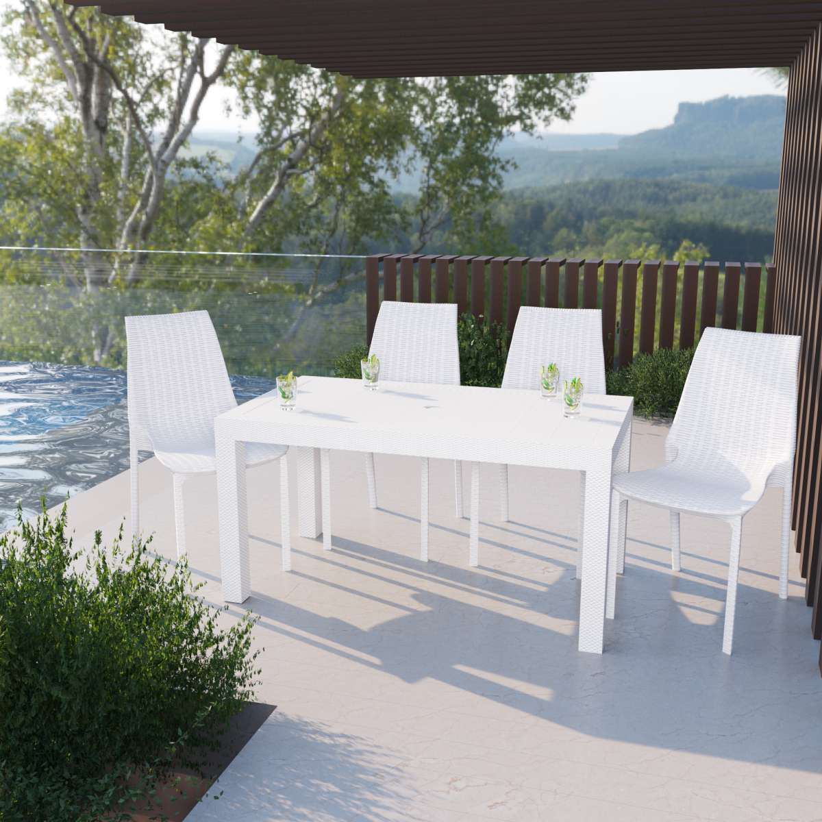 LeisureMod Kent Outdoor Patio Plastic Dining Chair - KC19BR | Outdoor Chairs | Modishstore - 10