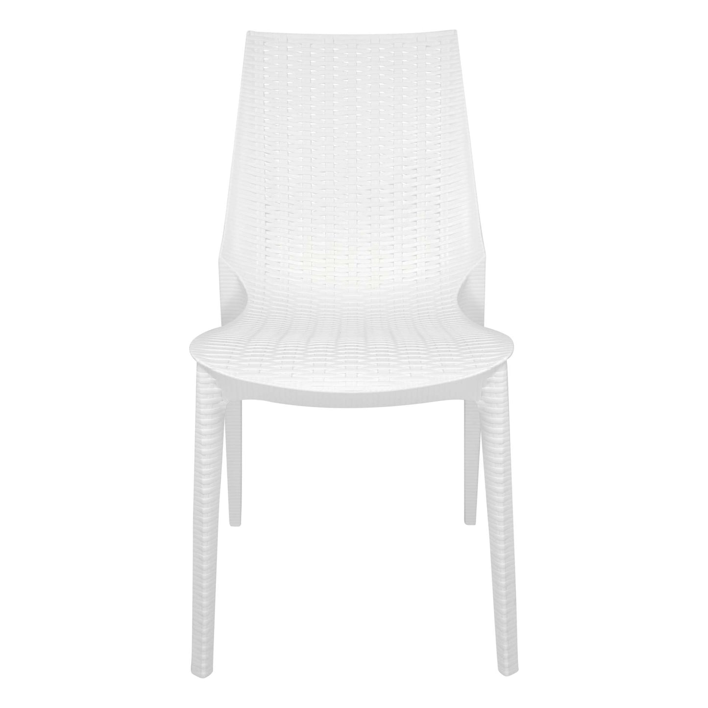 LeisureMod Kent Outdoor Patio Plastic Dining Chair, Set of 4 - KC19W4 | Outdoor Chairs | Modishstore - 6