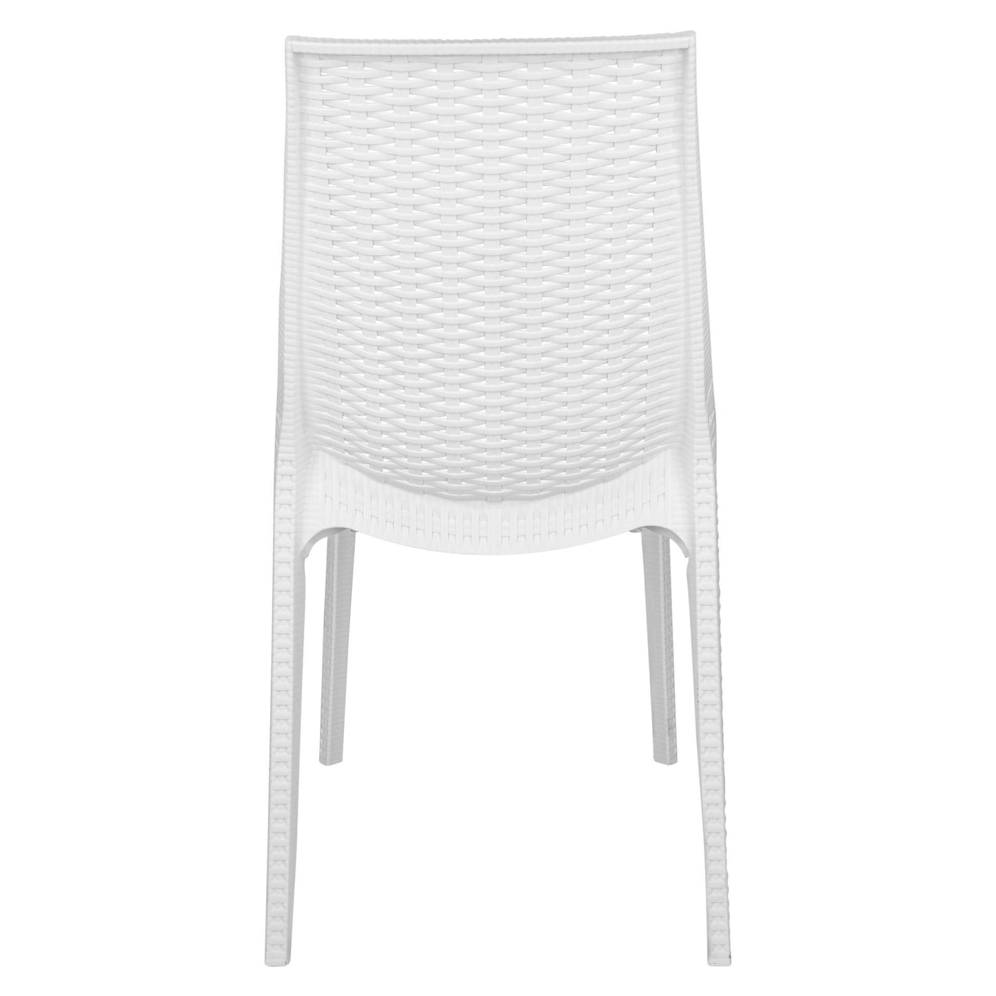 LeisureMod Kent Outdoor Patio Plastic Dining Chair, Set of 4 - KC19W4 | Outdoor Chairs | Modishstore - 3