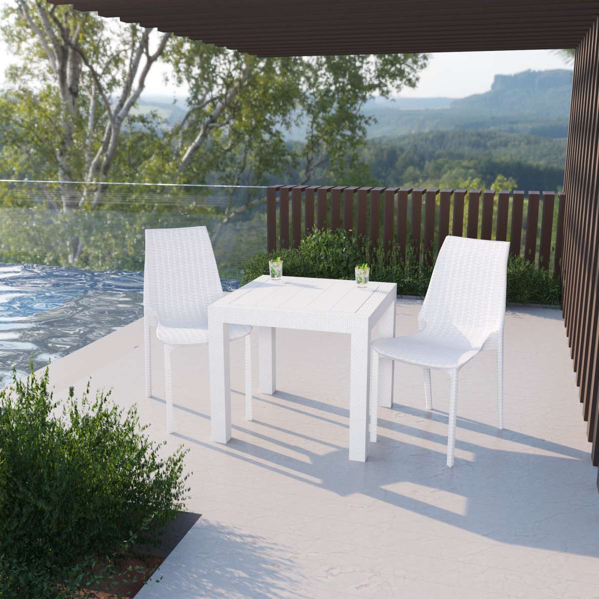 LeisureMod Kent Outdoor Patio Plastic Dining Chair - KC19BR | Outdoor Chairs | Modishstore - 9