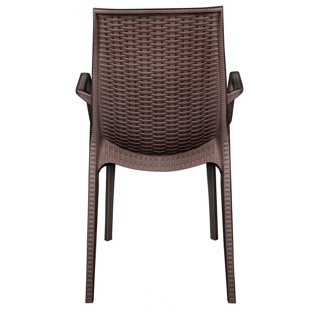 LeisureMod Kent Outdoor Patio Plastic Dining Arm Chair, Set of 4 - KCA21BR4 | Outdoor Chairs | Modishstore - 4