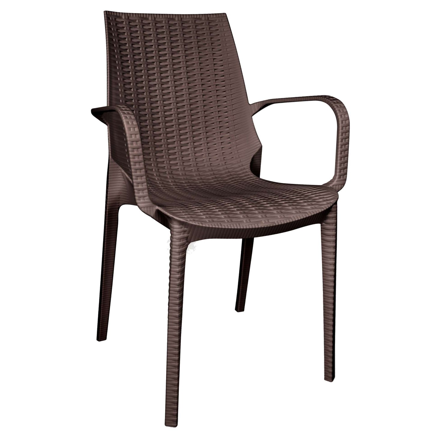 LeisureMod Kent Outdoor Patio Plastic Dining Arm Chair - KCA21BR | Outdoor Chairs | Modishstore - 4