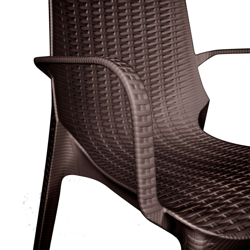 LeisureMod Kent Outdoor Patio Plastic Dining Arm Chair - KCA21BR | Outdoor Chairs | Modishstore - 9