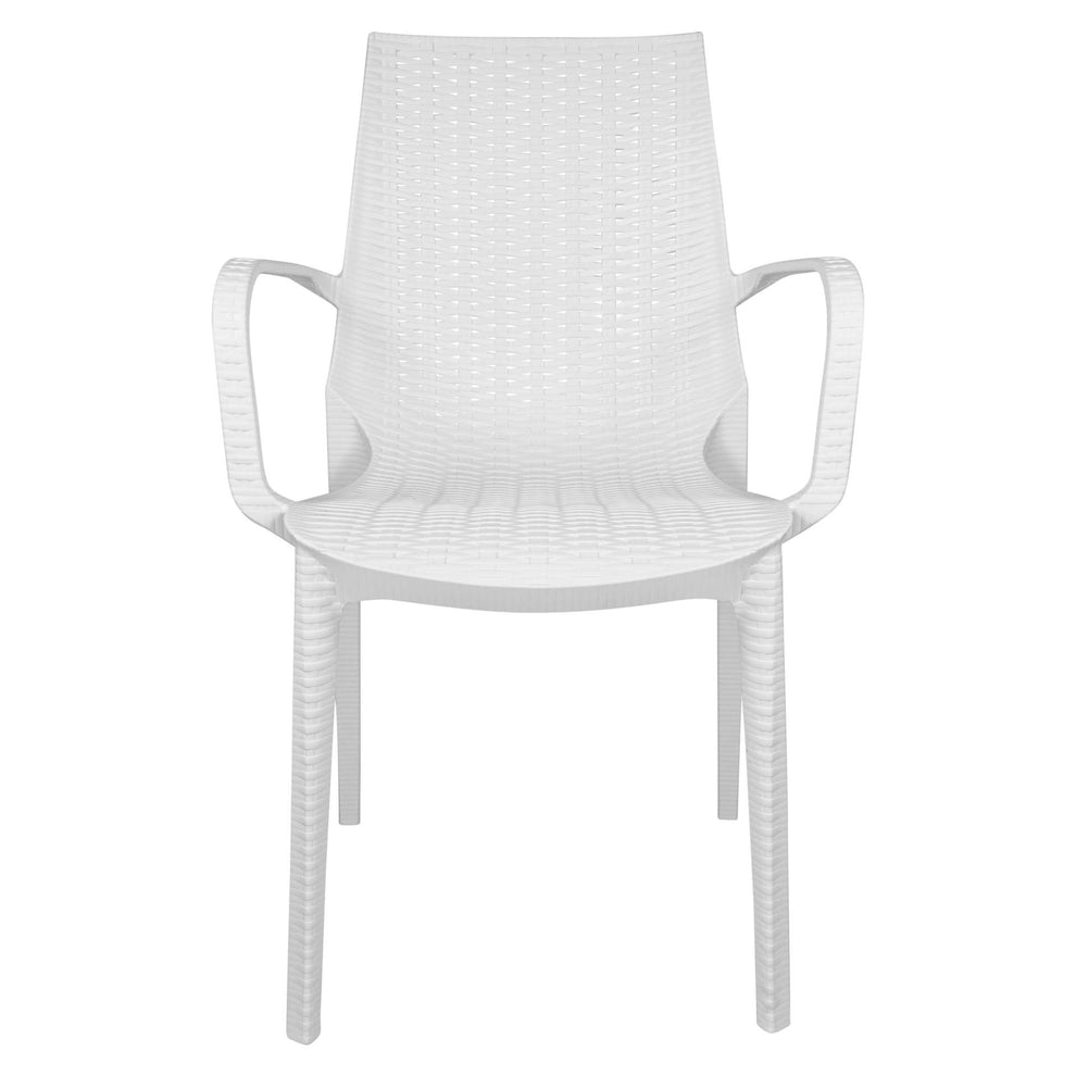 LeisureMod Kent Outdoor Patio Plastic Dining Arm Chair, Set of 4 - KCA21W4 | Outdoor Chairs | Modishstore - 6